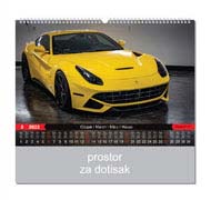 KALENDAR-2022 ZIDNI COLOR CVJETNI AUTOMOBILI OŽUJAK