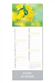 KALENDAR-2022 ZIDNI COLOR CVJETNI PLANER OŽUJAK