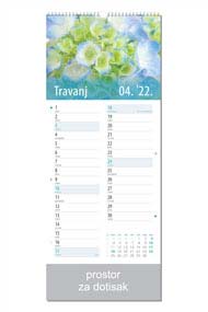 KALENDAR-2022 ZIDNI COLOR CVJETNI PLANER TRAVANJ