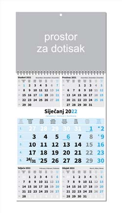 KALENDAR-2022 TRODJELNI POSLOVNI 5 MJESECI PLAVI