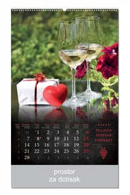 KALENDAR-2022 ZIDNI COLOR VINO VELJAČA