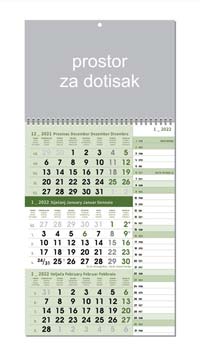 TRODJELNI POSLOVNI KALENDAR PLANER ZELENI